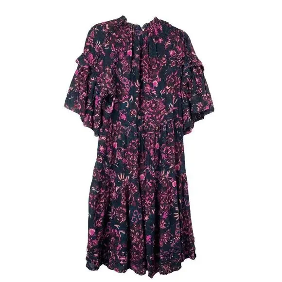 ULLA JOHNSON Fawn floral Dress‎ in Midnight Sz 6